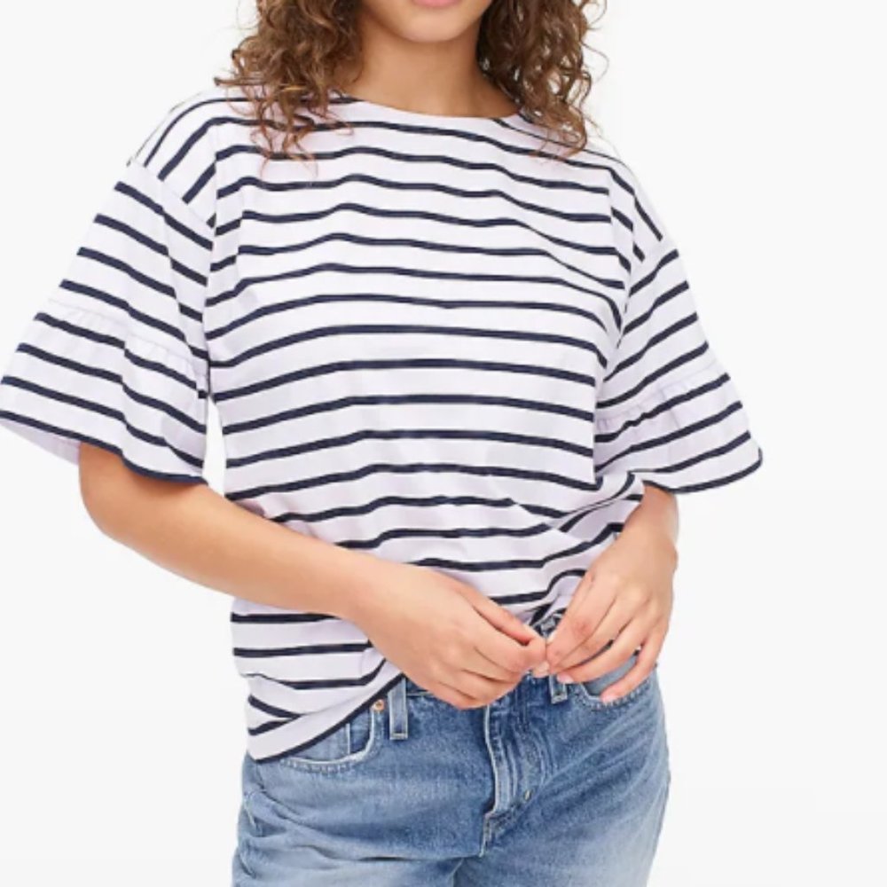 J.Crew Ruffle Sleeve Shirt - Picture 2 of 2